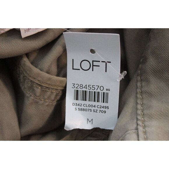 NWT LOFT Utility Jacket Medium Petite Olive Green Outdoor Lightweight Cinched - Picture 13 of 14